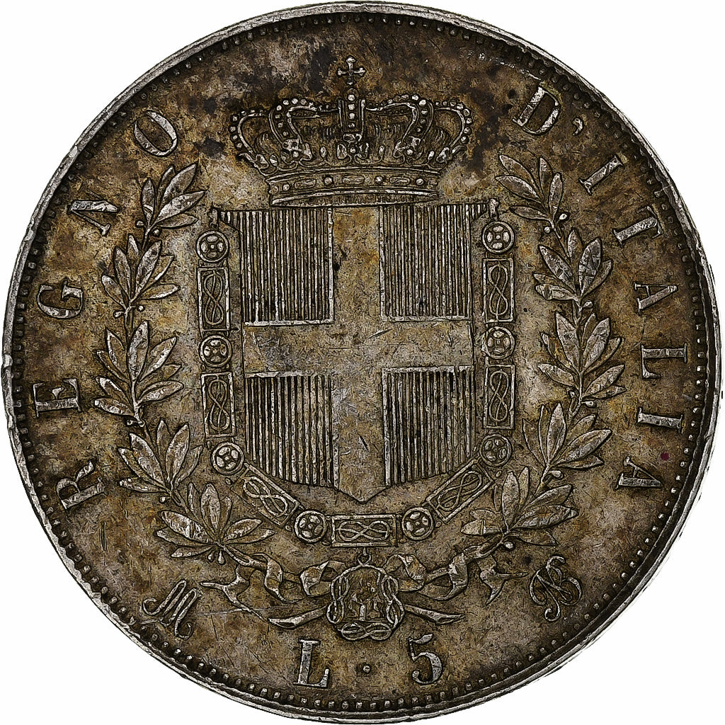 Italy, Vittorio Emanuele II, 5 Lire, 1874, Milan, Silver, AU(50-53), KM:8.3