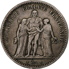 France, 5 Francs, Hercule, 1848, Strasbourg, Silver, VF(20-25), Gadoury:683