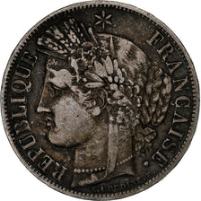 France, 5 Francs, Cérès, 1849, Paris, main-chien, Silver, VF(20-25)