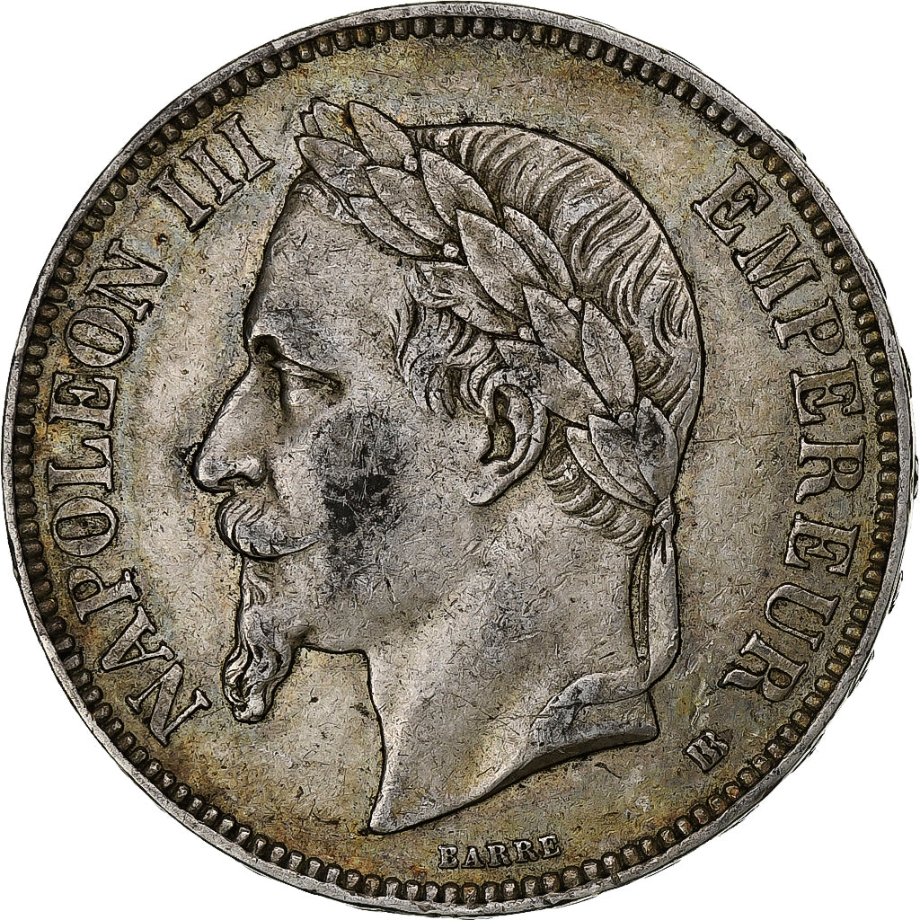 France, Napoleon III, 5 Francs, 1868, Strasbourg, Silver, EF(40-45)