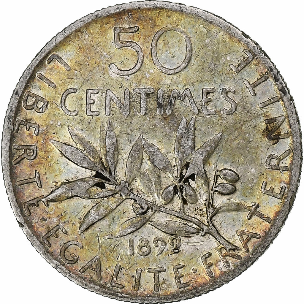 Frankrijk, 50 Centimes, Semeuse, 1899, Paris, Zilver, ZF+, Gadoury:420, KM:854