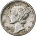 United States, Dime, Mercury, 1942, Philadelphia, Silver, AU(50-53), KM:140