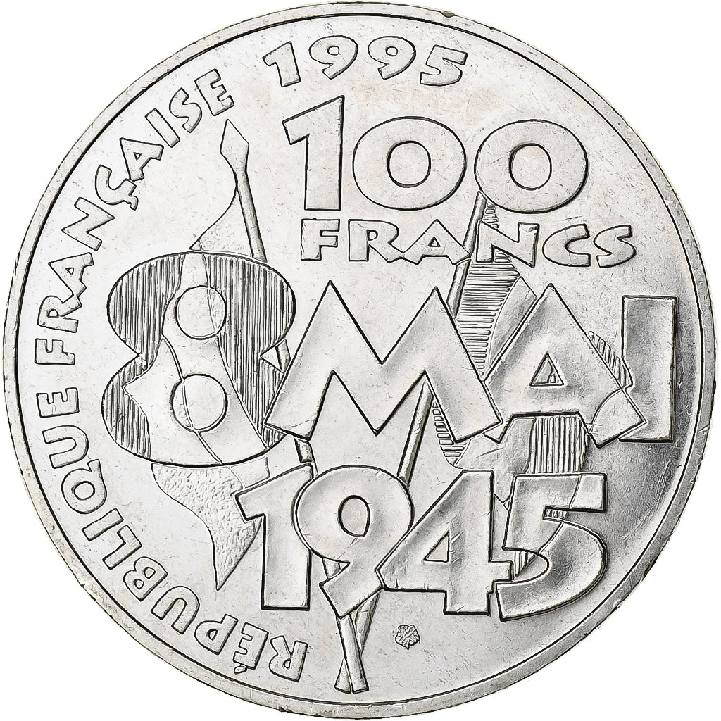 Frankrijk, 100 Francs, 8 mai 1945, 1995, Zilver, UNC-, Gadoury:952, KM:1116.1