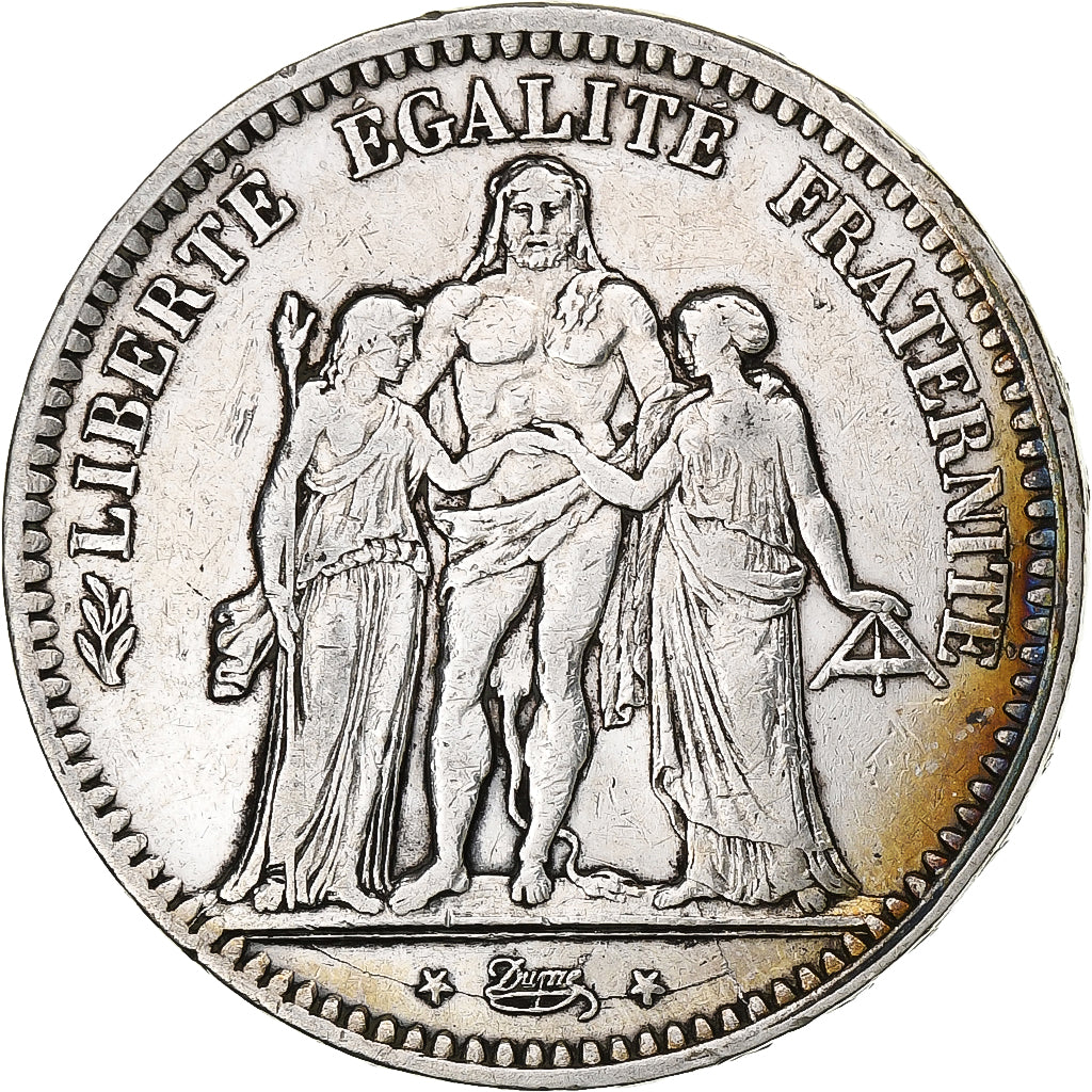 France, 5 Francs, Hercule, 1848, Strasbourg, Silver, VF(20-25), Gadoury:683