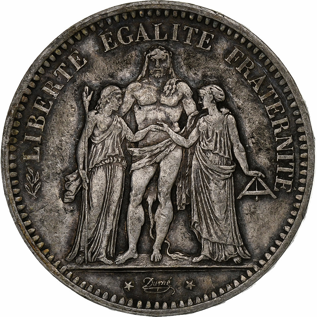 Francia, 5 Francs, Hercule, 1848, Strasbourg, Argento, BB, Gadoury:683, KM:756.2