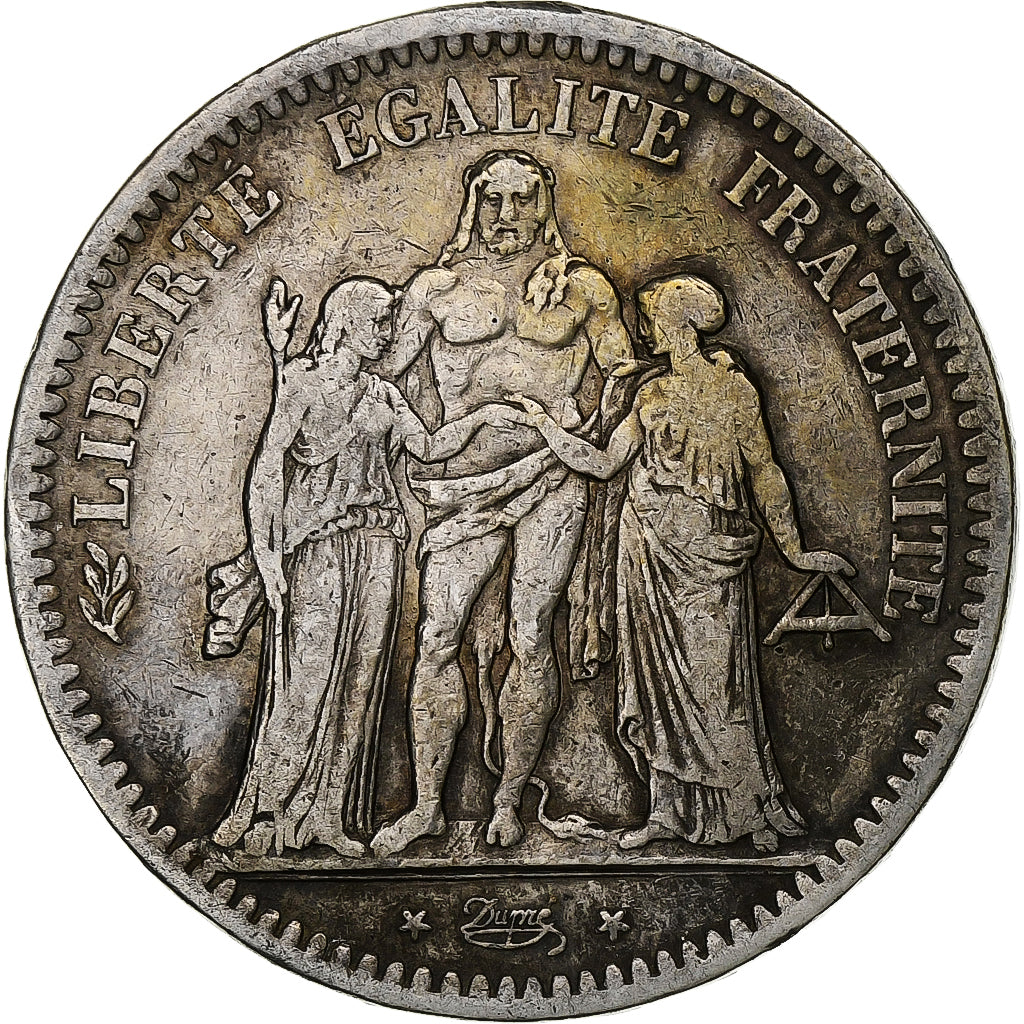 France, 5 Francs, Hercule, 1849, Strasbourg, Silver, VF(20-25), Gadoury:683