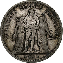 France, 5 Francs, Hercule, 1849, Strasbourg, Silver, VF(20-25), Gadoury:683