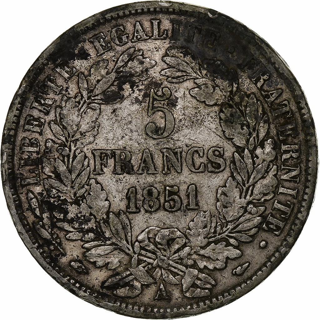 France, 5 Francs, Cérès, 1851, Paris, Silver, VF(30-35), KM:761.1