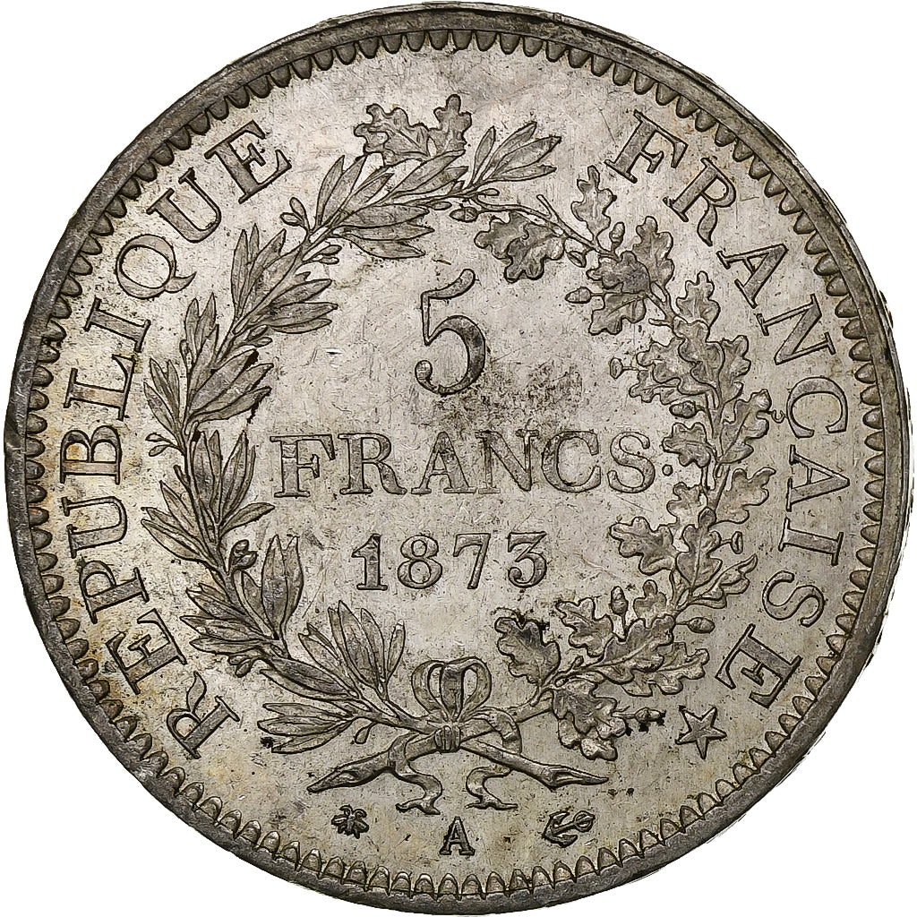 France, 5 Francs, Hercule, 1873, Paris, Silver, AU(55-58), Gadoury:745a