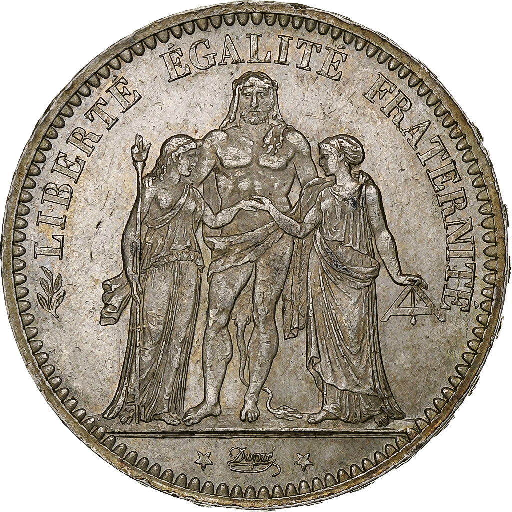 France, 5 Francs, Hercule, 1873, Paris, Silver, MS(60-62), Gadoury:745a