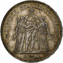 France, 5 Francs, Hercule, 1875, Paris, Silver, AU(50-53), Gadoury:745a