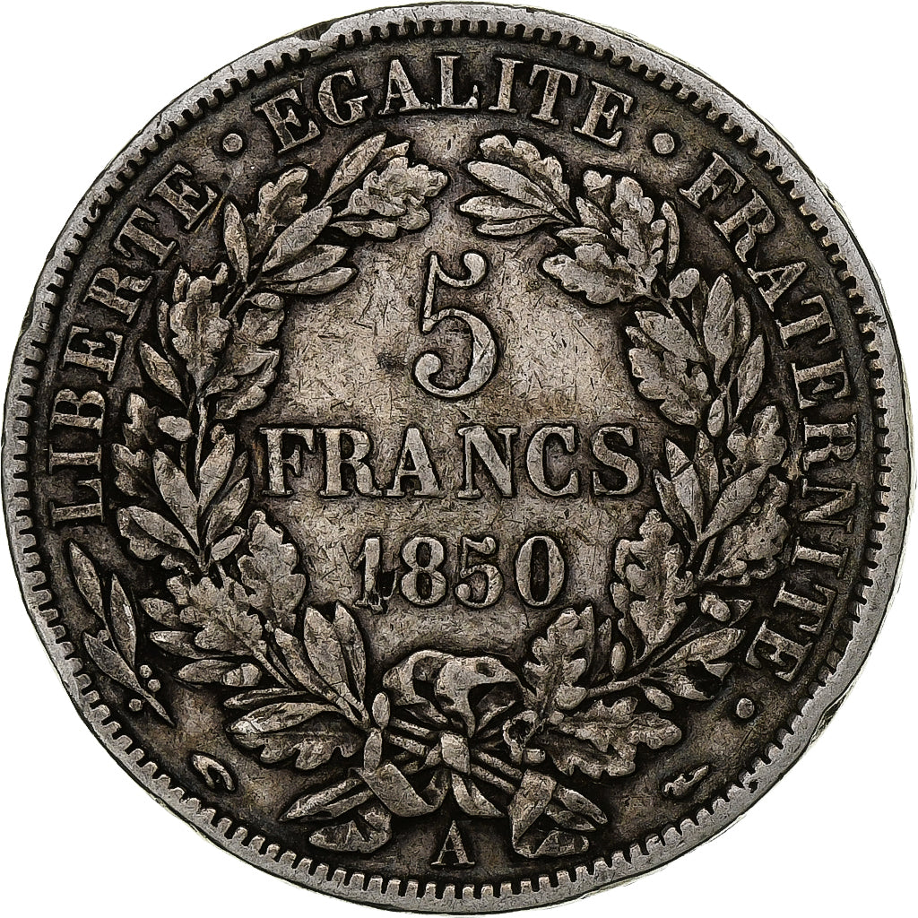 Francia, 5 Francs, Cérès, 1850, Paris, Argento, MB+, Gadoury:719, KM:761.1