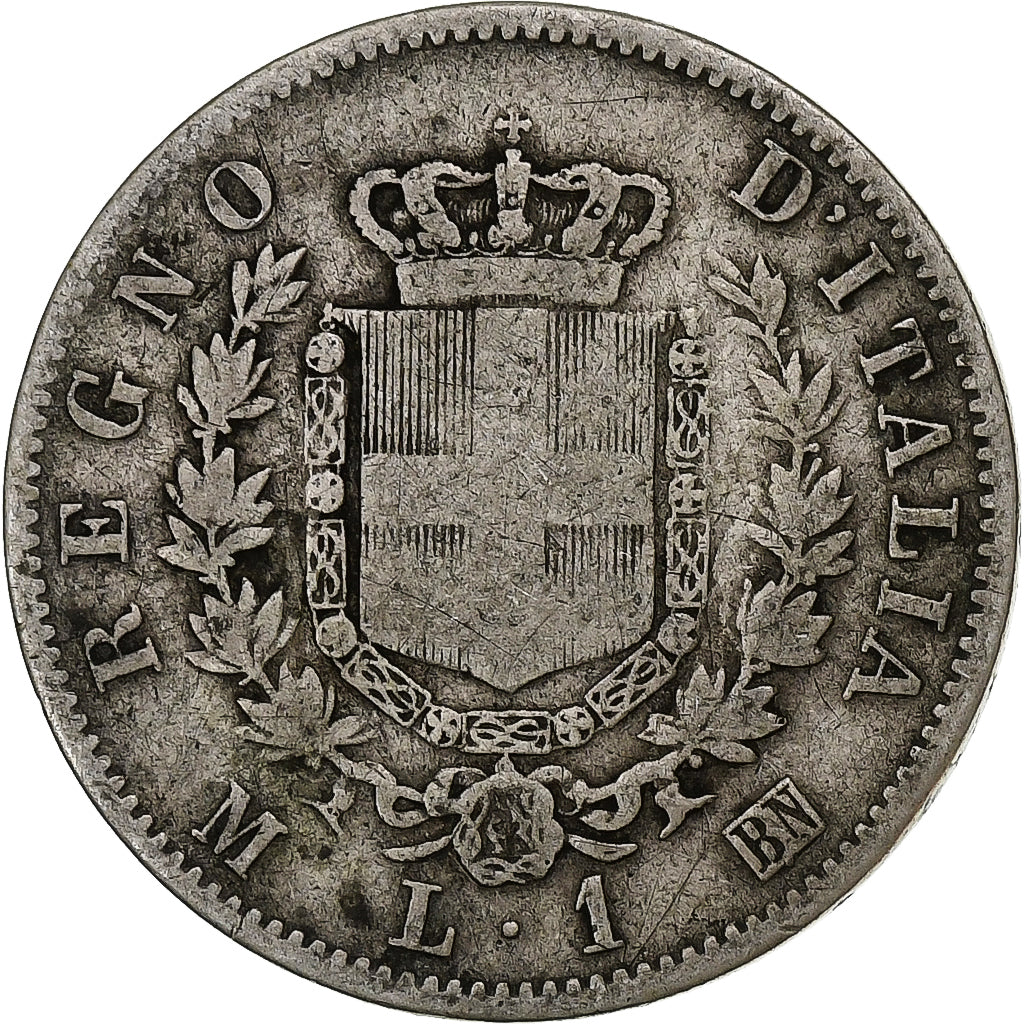 Italie, Vittorio Emanuele II, Lira, 1863, Milan, Argent, TB, KM:5a.1