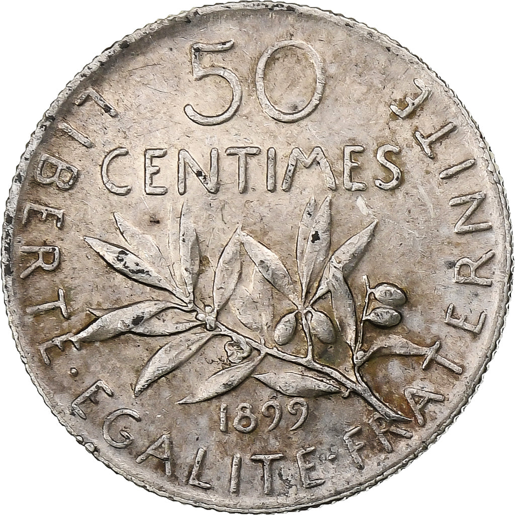 Frankreich, 50 Centimes, Semeuse, 1899, Paris, Silber, VZ, Gadoury:420, KM:854