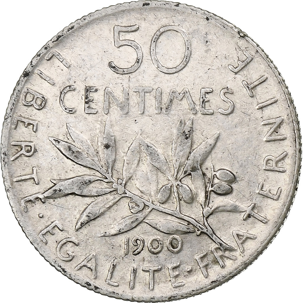 France, 50 Centimes, Semeuse, 1900, Paris, Argent, TTB+, Gadoury:420, KM:854