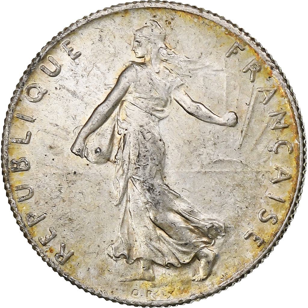 Frankrijk, 50 Centimes, Semeuse, 1909, Paris, Zilver, PR+, Gadoury:420, KM:854