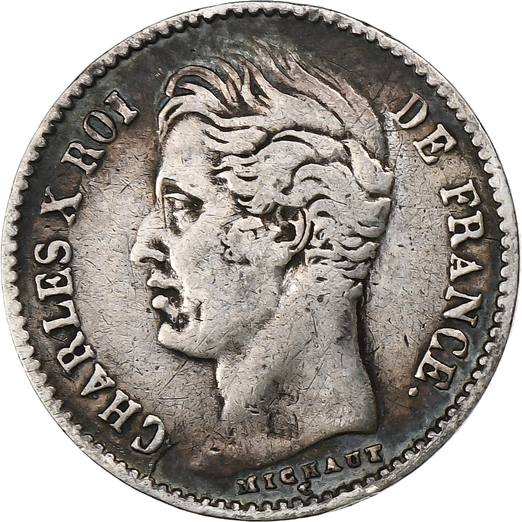 Francia, 1/4 Franc, Charles X, 1827, Paris, Argento, MB+, Le Franc:F.164