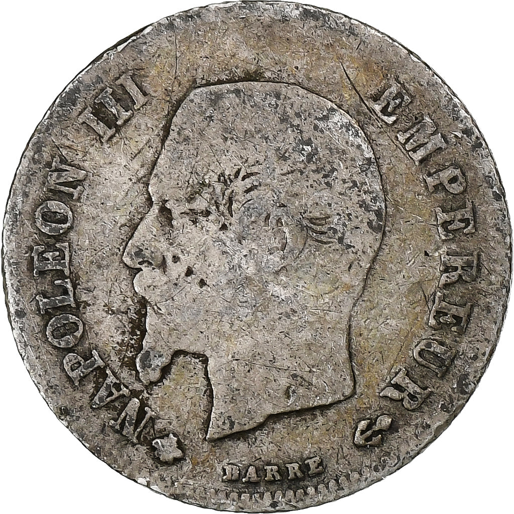 France, 20 Centimes, Napoléon III, 1860, Strasbourg, Argent, B+, KM:778.2