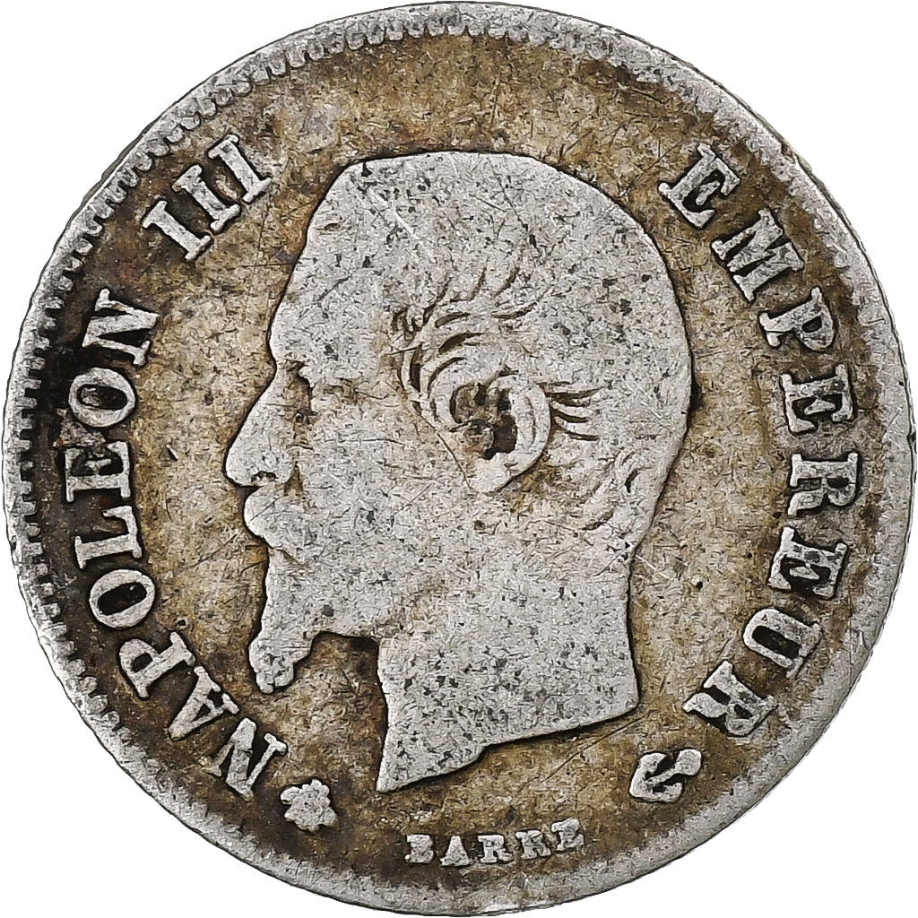 Frankreich, 20 Centimes, Napoléon III, 1860, Strasbourg, Silber, SGE+, KM:778.2