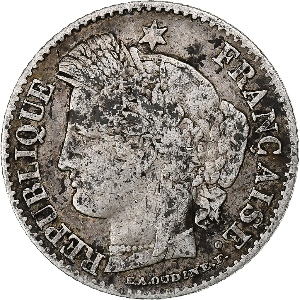 França, 20 Centimes, Cérès, 1850, Paris, Prata, VF(20-25), Gadoury:303