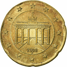 République fédérale allemande, 20 Euro Cent, planchet error struck on 10
