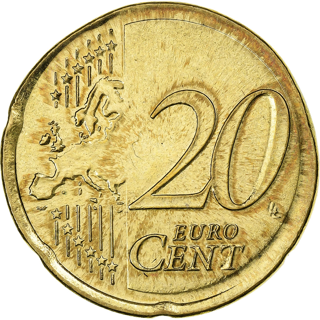 République fédérale allemande, 20 Euro Cent, planchet error struck on 10