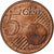 European Union, 5 Euro Cent, error double reverse side, Copper Plated Steel, VZ