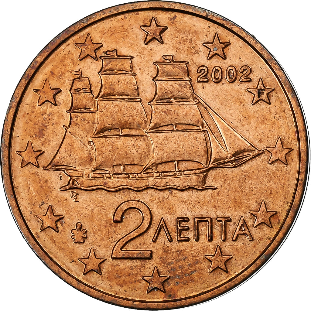 France, 2 Euro Cent, error mule / hybrid 2 cent Greece observe, 2001, Paris