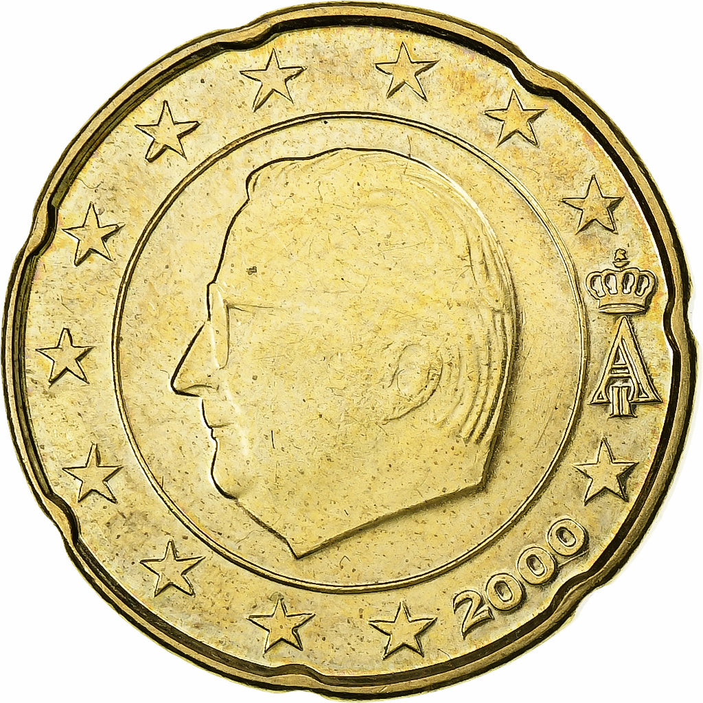 Belgique, Albert II, 20 Euro Cent, error double observe side, 2000, Bruxelles