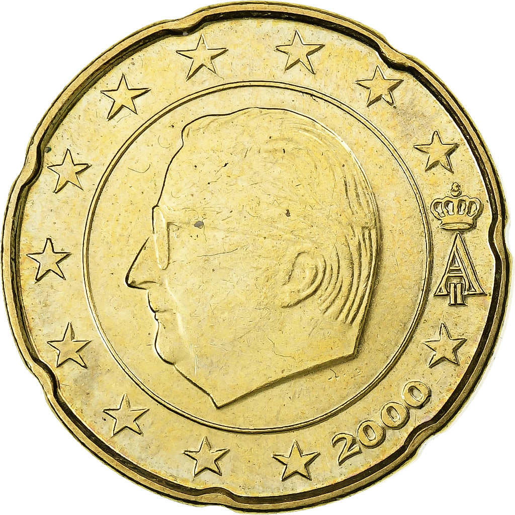 Belgique, Albert II, 20 Euro Cent, error double observe side, 2000, Bruxelles
