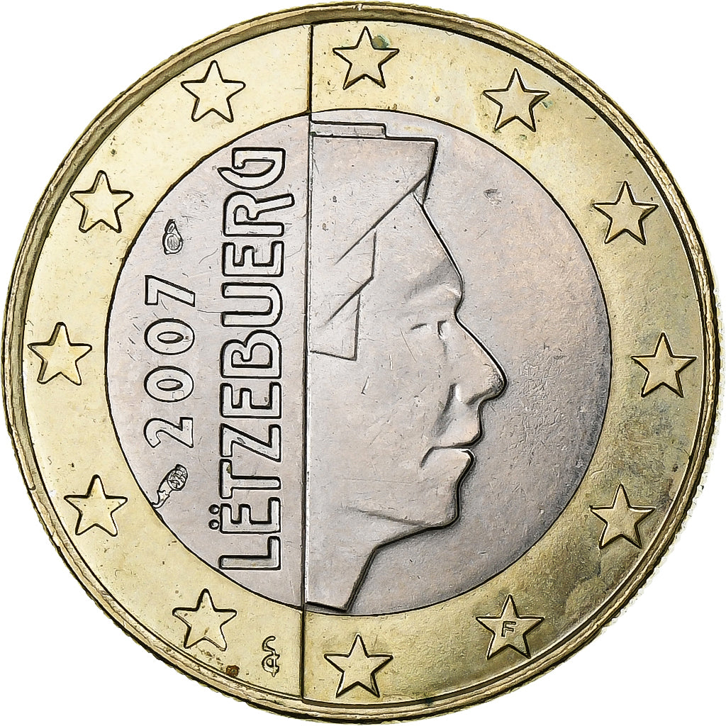 Frankreich, Euro, error mule / hybrid 1 euro Luxembourg observe, 2007, Paris