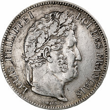 France, 5 Francs, Louis-Philippe, 1840, Paris, Silver, VF(30-35), Gadoury:678