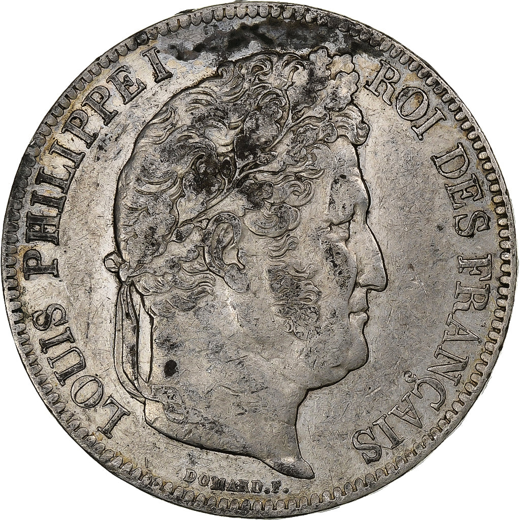 Francia, 5 Francs, Louis-Philippe, 1833, Rouen, Argento, MB+, Gadoury:678