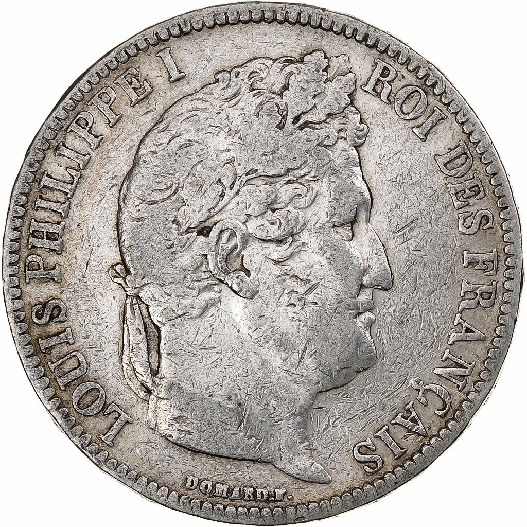 France, 5 Francs, Louis-Philippe, 1831, Lyon, Silver, VF(20-25), Gadoury:677a
