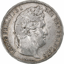 France, 5 Francs, Louis-Philippe, 1831, Lyon, Silver, VF(20-25), Gadoury:677a