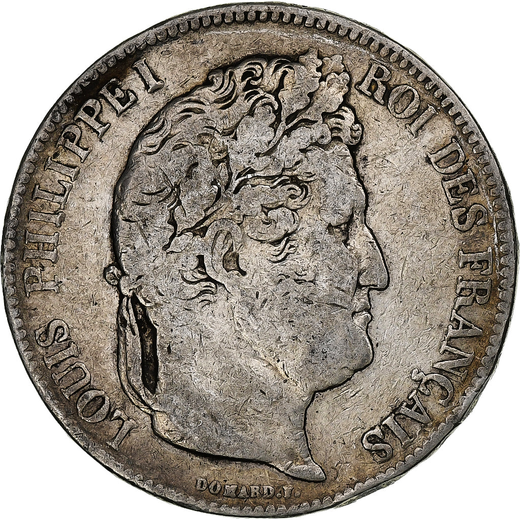 France, 5 Francs, Louis-Philippe, 1832, Lyon, Silver, F(12-15), Gadoury:678