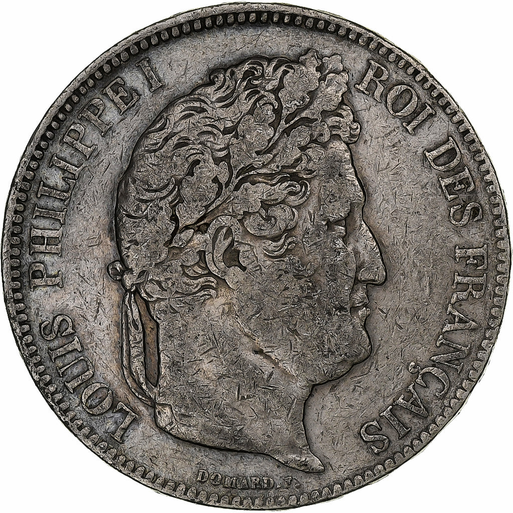 France, 5 Francs, Louis-Philippe, 1832, Lyon, Silver, VF(20-25), Gadoury:678