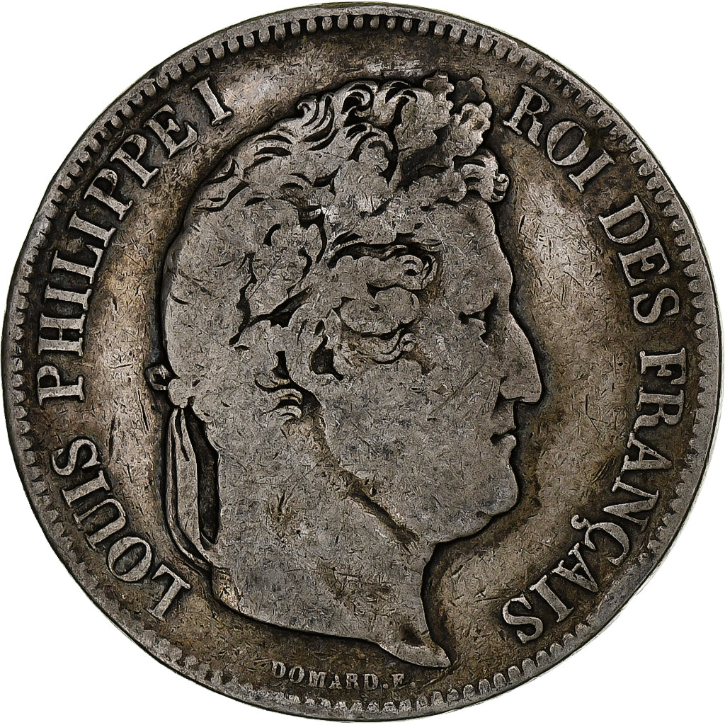 Francia, 5 Francs, Louis-Philippe, 1833, Lyon, Argento, B+, Gadoury:678