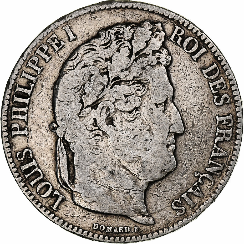 France, 5 Francs, Louis-Philippe, 1834, Lyon, Argent, B+, Gadoury:678, KM:749.4