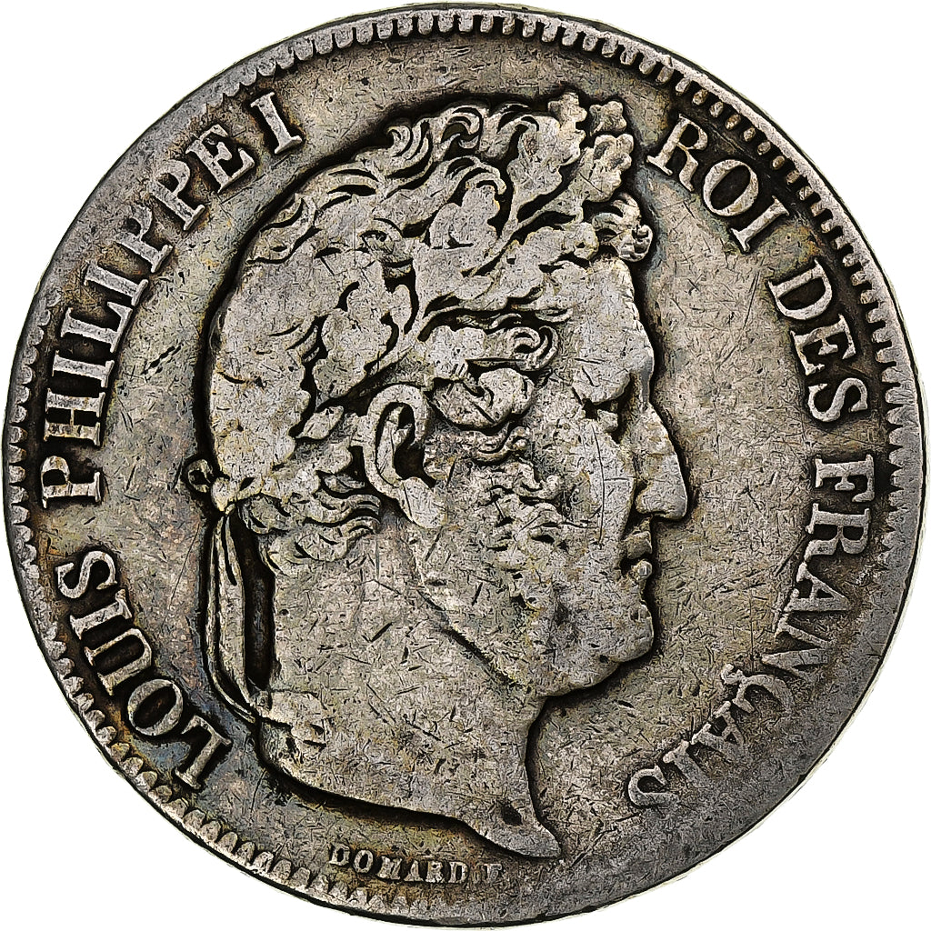 France, 5 Francs, Louis-Philippe, 1834, Lyon, Argent, B+, Gadoury:678, KM:749.4