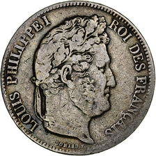 France, 5 Francs, Louis-Philippe, 1834, Lyon, Argent, B+, Gadoury:678, KM:749.4