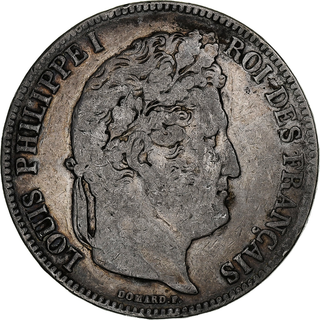 France, 5 Francs, Louis-Philippe, 1834, La Rochelle, Silver, F(12-15)