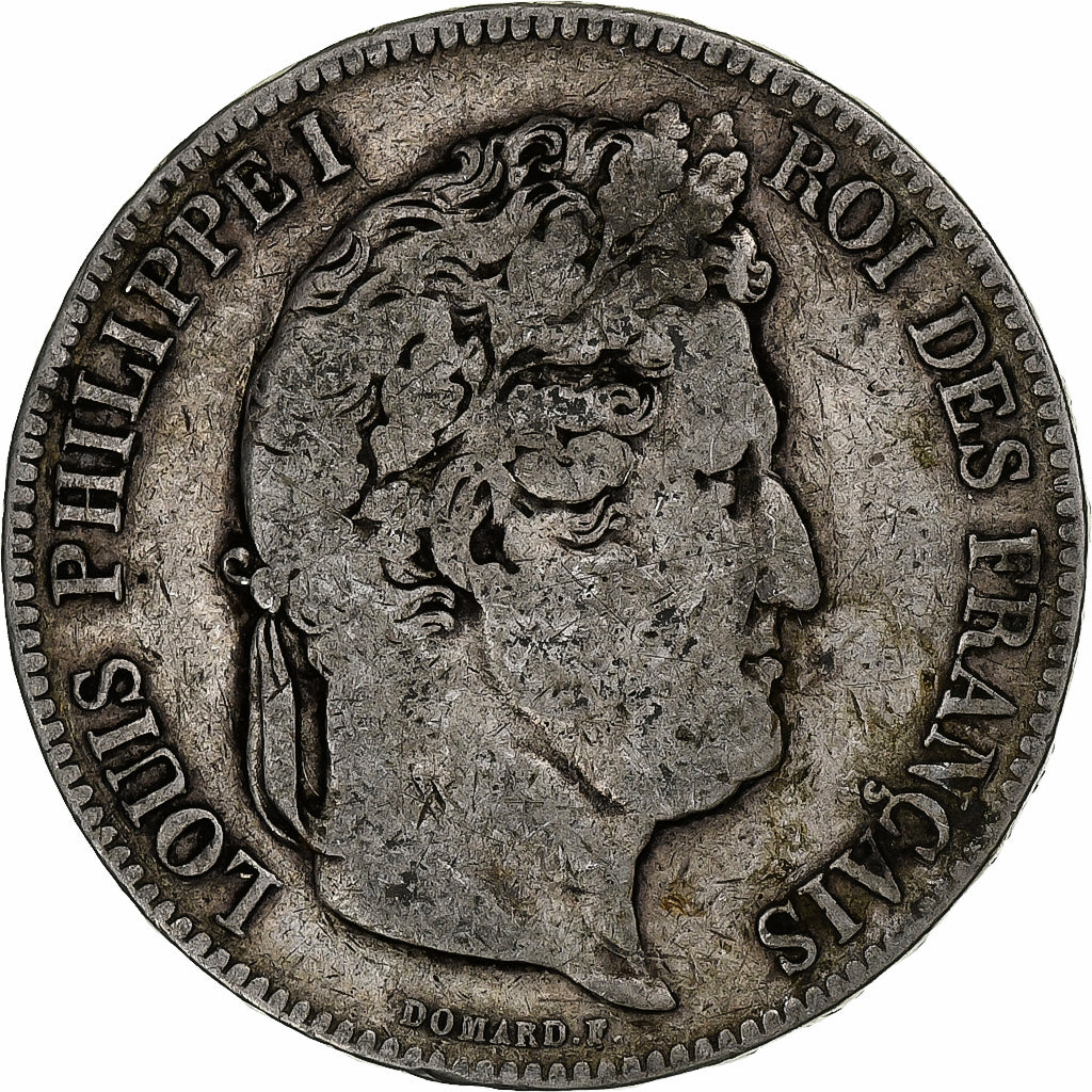 France, 5 Francs, Louis-Philippe, 1834, Bordeaux, Silver, F(12-15), Gadoury:678