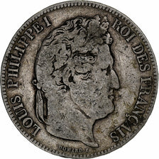 France, 5 Francs, Louis-Philippe, 1834, Bordeaux, Silver, F(12-15), Gadoury:678