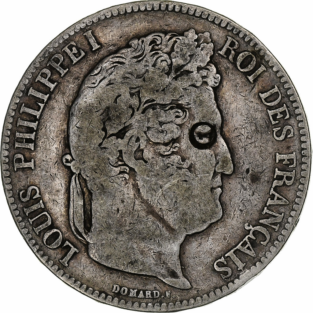 France, 5 Francs, Louis-Philippe, 1834, Bordeaux, Silver, F(12-15), Gadoury:678