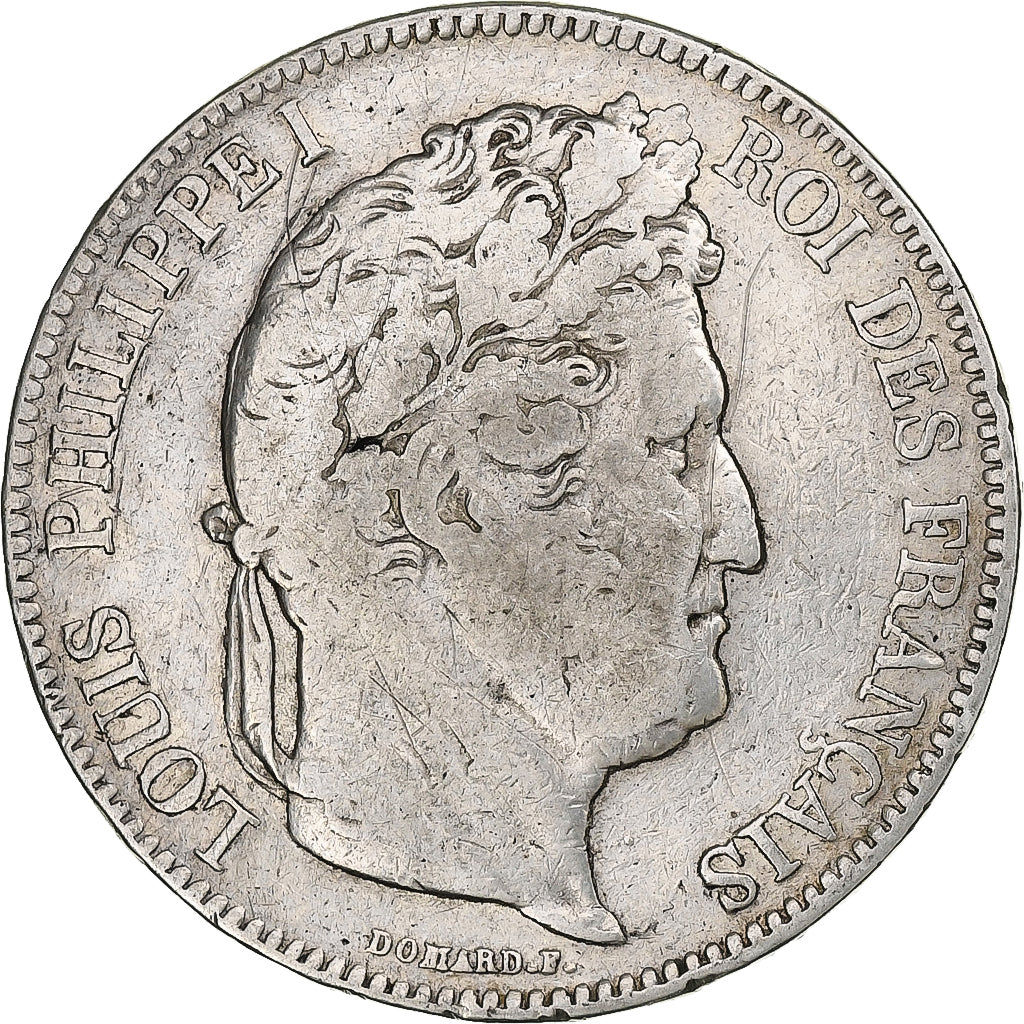 Frankrijk, 5 Francs, Louis-Philippe, 1834, Bordeaux, Zilver, ZG+, Gadoury:678