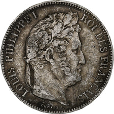 France, 5 Francs, Louis-Philippe, 1835, Bordeaux, Silver, VF(20-25)