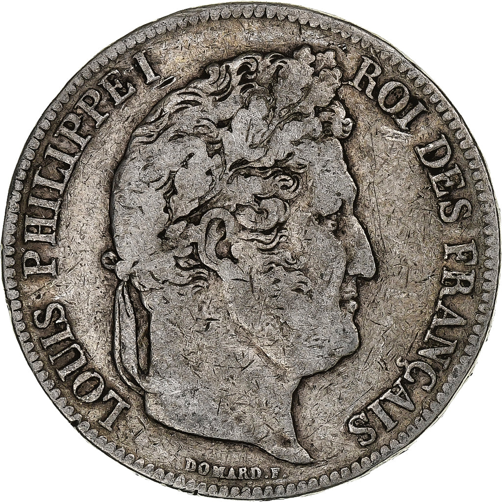 France, 5 Francs, Louis-Philippe, 1837, Bordeaux, Silver, VF(20-25)