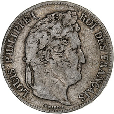 France, 5 Francs, Louis-Philippe, 1837, Bordeaux, Silver, VF(20-25)