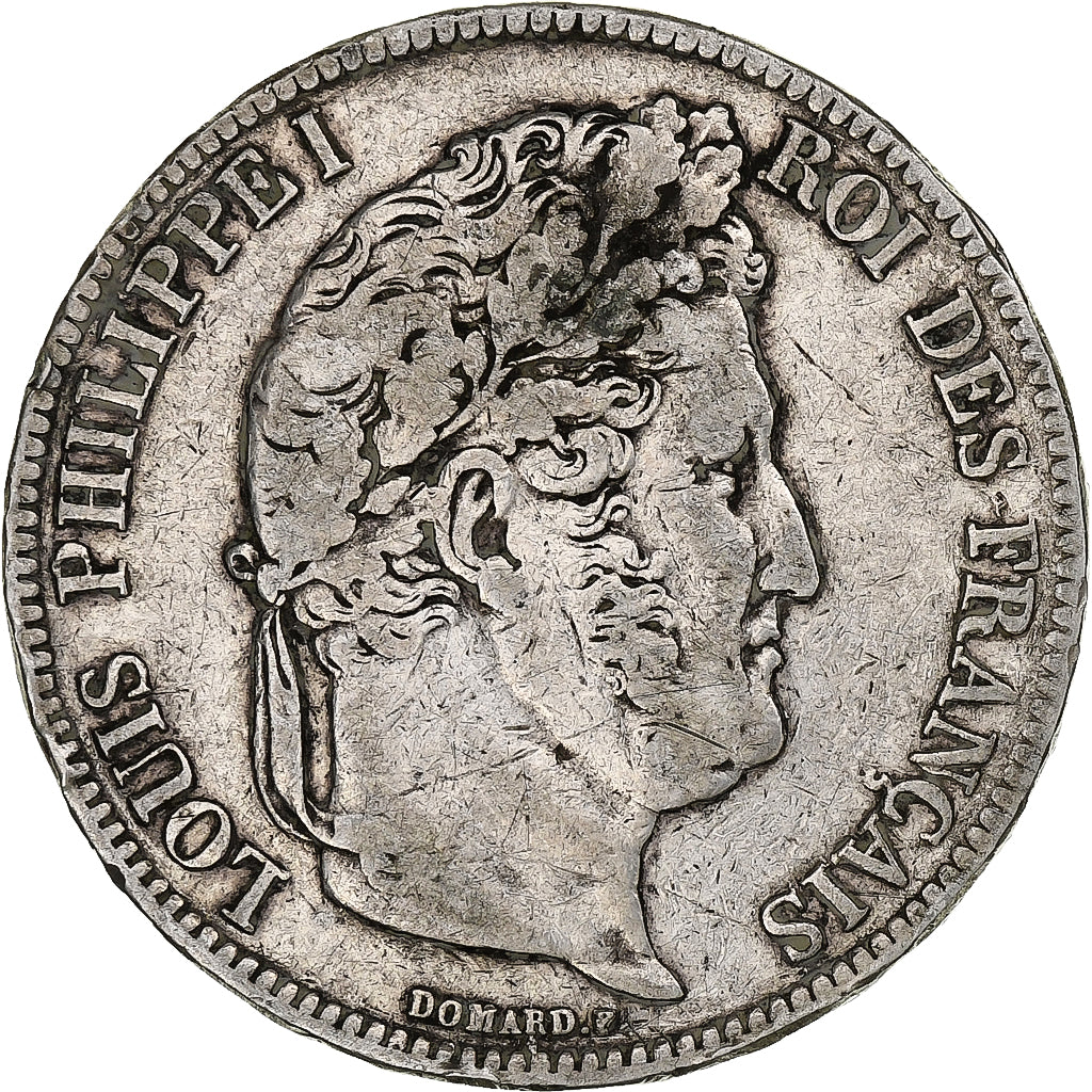 Francja, 5 Francs, Louis-Philippe, 1839, Bordeaux, Srebro, VF(20-25)